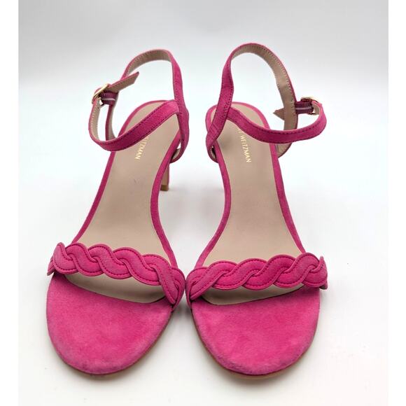 Stuart Weitzman Dancer Twistie 100 Suede Sandal Women's Pink Size US7 EU37.5 - Picture 2 of 10